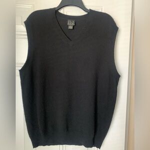 Classic Jos. A. Bank Men's 100% Cashmere V-Neck Black Sweater Vest Size XL